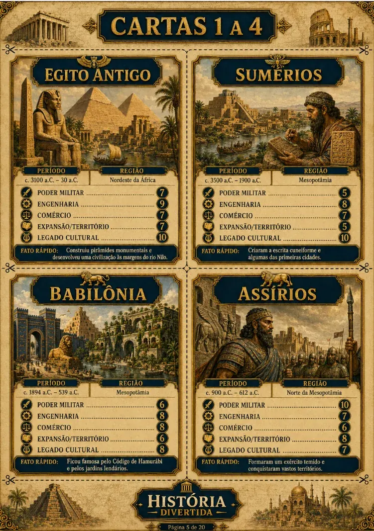 Batalha dos Impérios - cartas 1 a 4
