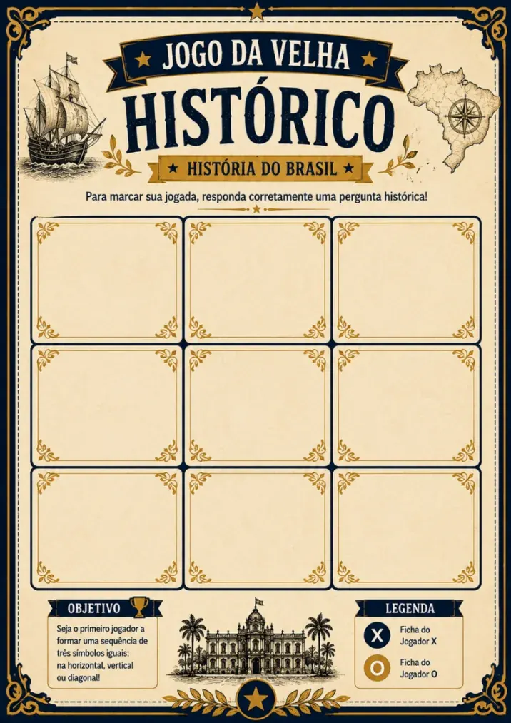 Jogo da Velha Histórico - tabuleiro