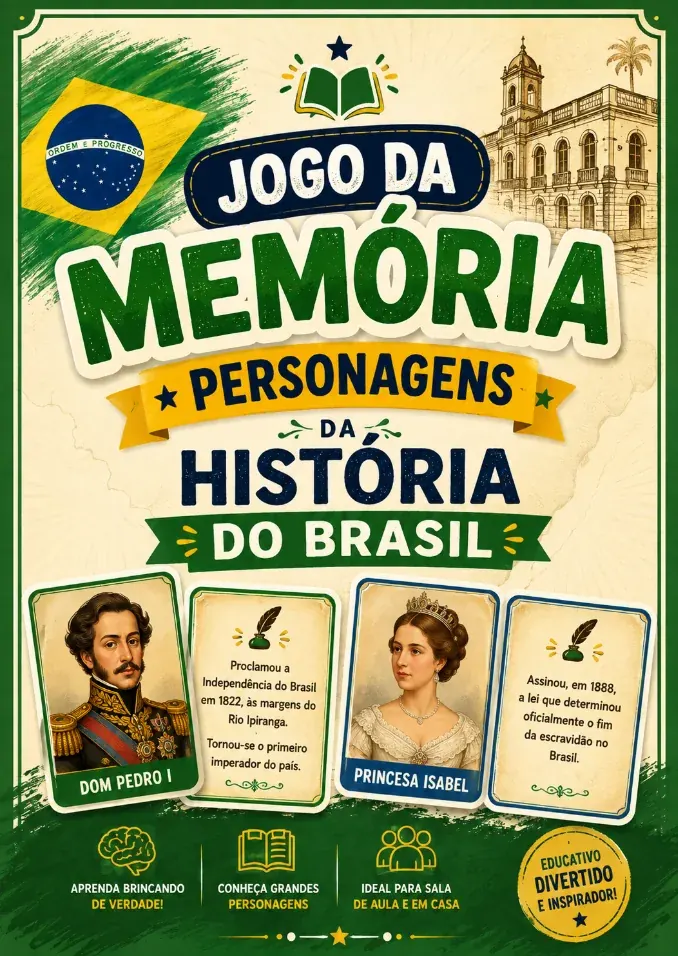 Jogo da Memória Personagens da História do Brasil - capa